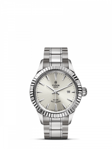 Tudor Style 28 Stainless Steel Fluted Silver Bracelet