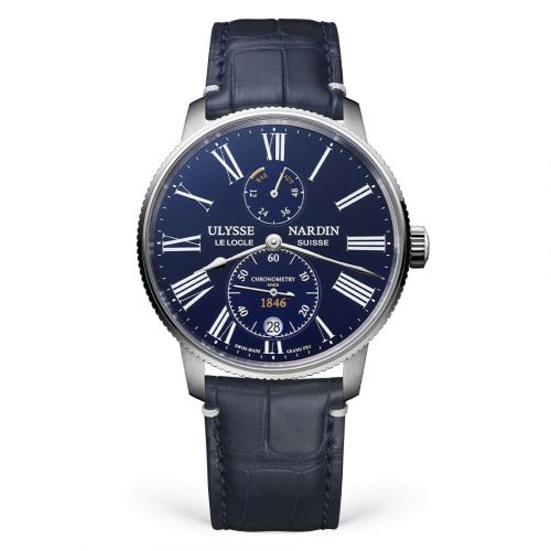 Ulysse Nardin Marine Torpilleur Stainless Steel Blue Enamel Alligator