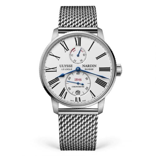 Ulysse Nardin Marine Torpilleur Stainless Steel White Mesh