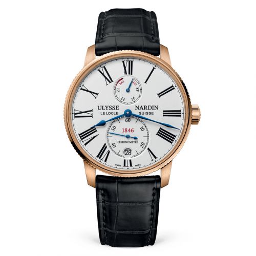 Ulysse Nardin Marine Torpilleur Rose Gold White Alligator