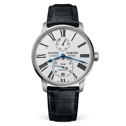 Ulysse Nardin Marine Torpilleur Stainless Steel White Alligator