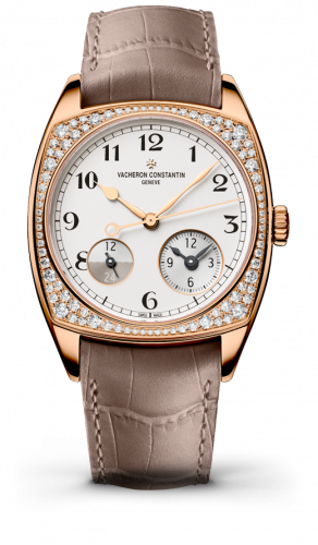 Vacheron Constantin Harmony Dual Time Pink Gold With Diamonds Black Numerals
