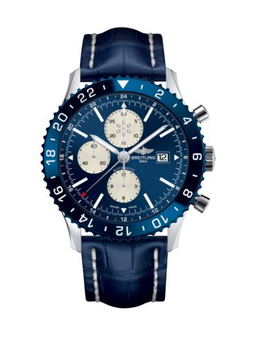 Breitling Chronoliner Stainless Steel Blue Croco