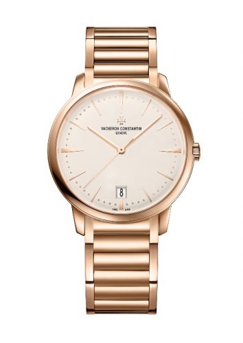 Vacheron Constantin Patrimony 36mm Self-Winding Pink Gold Silver Bracelet