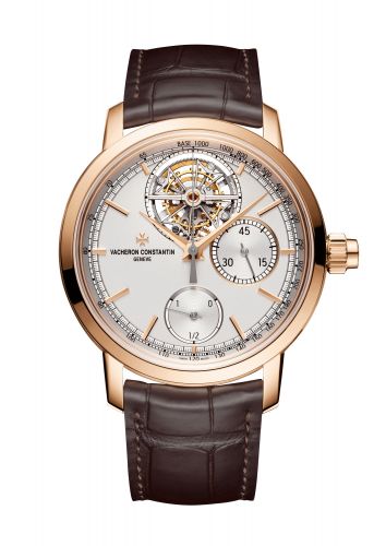 Vacheron Constantin Traditionnelle Tourbillon Chronograph Pink Gold Silver