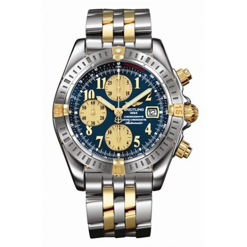 Breitling Chronomat Evolution Stainless Steel Yellow Gold Blue
