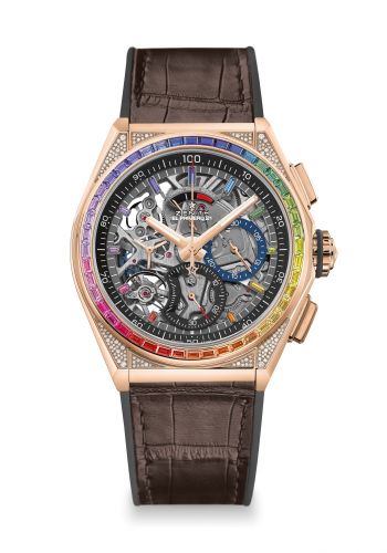 Zenith Defy El Primero 21 Rose Gold Rainbow Skeleton Alligator