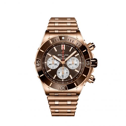Breitling Super Chronomat B01 44 Red Gold Brown Rouleaux