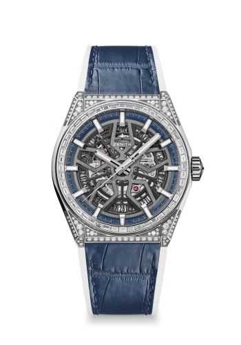 Zenith Defy Classic Titanium Diamond Skeleton Alligator