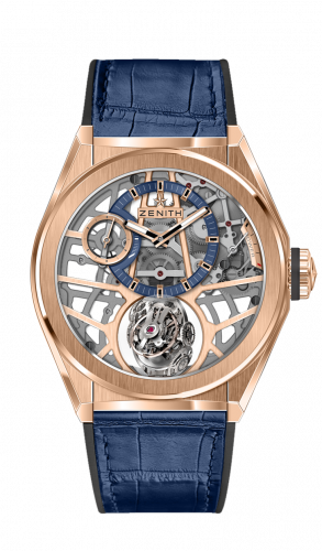 Zenith Defy Zero G Rose Gold Skeleton Alligator