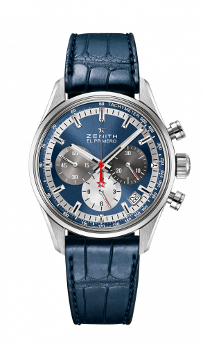 Zenith El Primero Chronomaster 38 Stainless Steel Blue Alligator