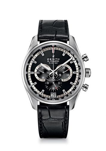 Zenith El Primero 36.000 VPH Stainless Steel Black Alligator