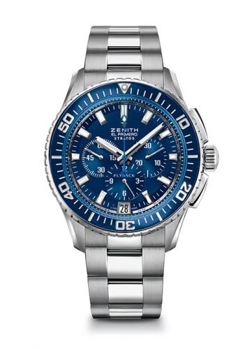 Zenith El Primero Stratos Flyback Blue Bracelet