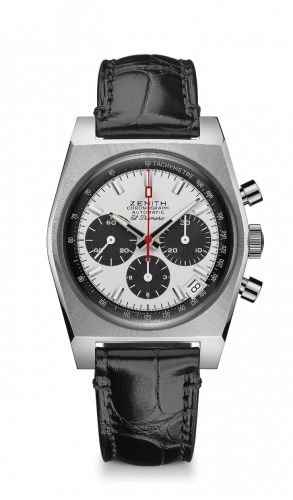 Zenith El Primero A384 Revival 50th Anniversary El Primero Stainless Steel Panda Alligator