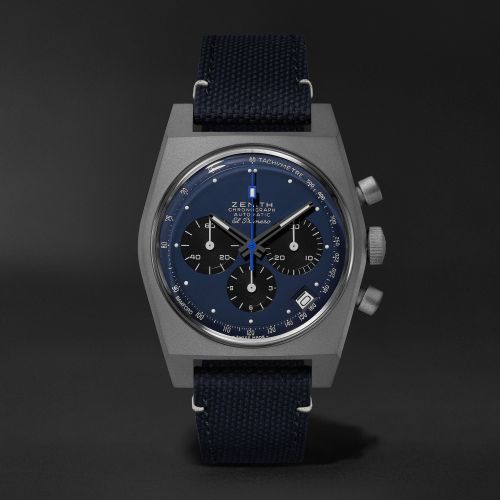 Zenith El Primero A384 Edge of Space Titanium Blue Rubber