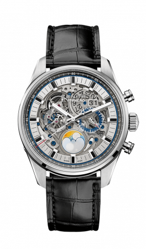 Zenith El Primero Chronomaster Grande Date Full Open Stainless Steel Alligator