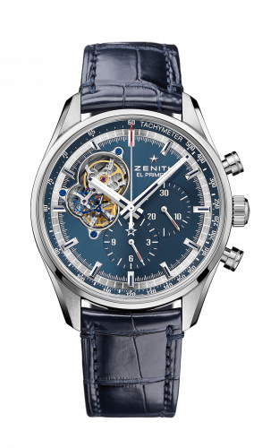 Zenith El Primero Chronomaster Open Stainless Steel Blue Alligator