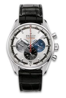 Zenith El Primero Striking 10th Stainless Steel Silver Alligator