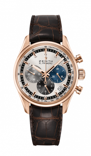 Zenith El Primero Chronomaster 38 Rose Gold Silver Alligator