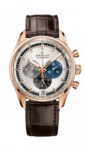 Zenith El Primero Chronomaster 42 Rose Gold Silver Alligator