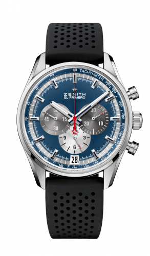Zenith El Primero Chronomaster 42 Stainless Steel Blue Rubber
