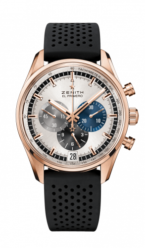 Zenith El Primero Chronomaster 42 Rose Gold Silver Rubber