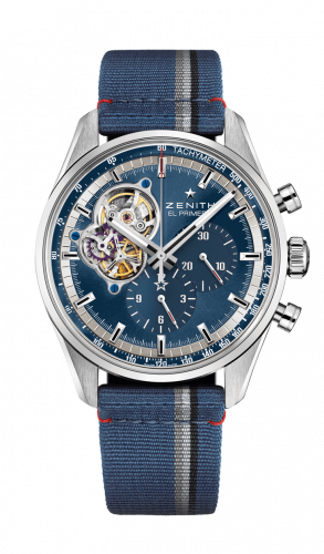 Zenith El Primero Chronomaster Open Stainless Steel Blue Fabric
