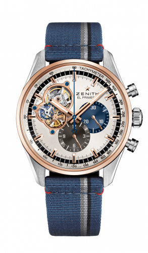 Zenith El Primero Chronomaster Open Stainless Steel Rose Gold Silver 1969 Fabric