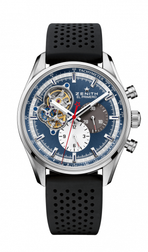 Zenith El Primero Chronomaster Open Stainless Steel Blue 1969 Rubber