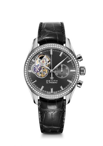 Zenith El Primero Chronomaster Lady 38 Stainless Steel Diamond Slate Alligator