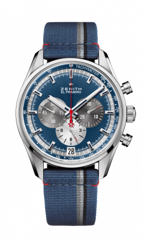 Zenith El Primero Chronomaster 42 Stainless Steel Blue Fabric