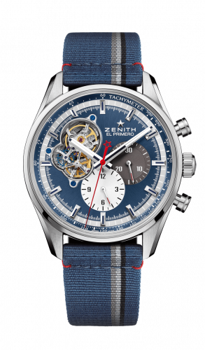 Zenith El Primero Chronomaster Open Stainless Steel Blue 1969 Fabric