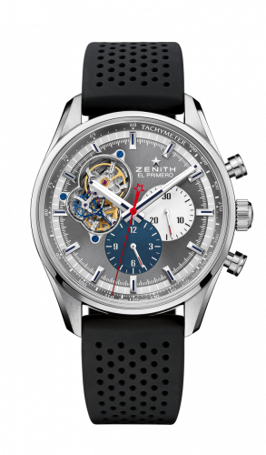 Zenith El Primero Chronomaster Open Stainless Steel Grey 1969 Rubber