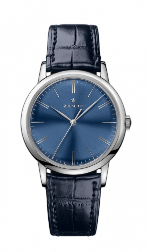 Zenith Elite Classic Stainless Steel Blue Alligator