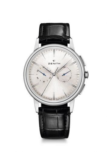 Zenith Elite Chronograph Classic Stainless Steel Silver Alligator