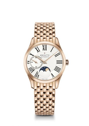 Zenith Elite Ultra Thin Lady Moonphase Rose Gold Roman Bracelet