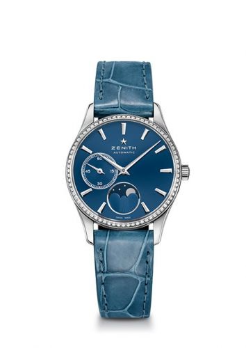 Zenith Elite Ultra Thin Lady Moonphase Blue Diamond