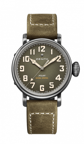 Zenith Pilot Type 20 Special Edition Aged Stainless Steel Green