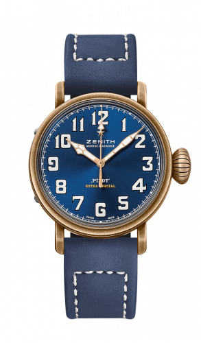 Zenith Pilot Type 20 Extra Special Bronze Blue Strap