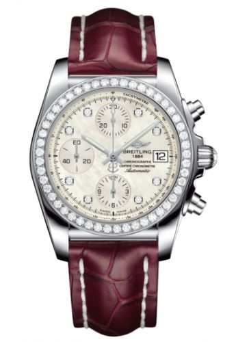 Breitling Chronomat 38 SleekT Stainless Steel Diamond MOP Alligator