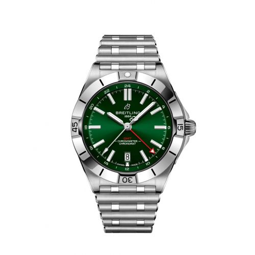 Breitling Chronomat 40 GMT Stainless Steel Green Rouleaux