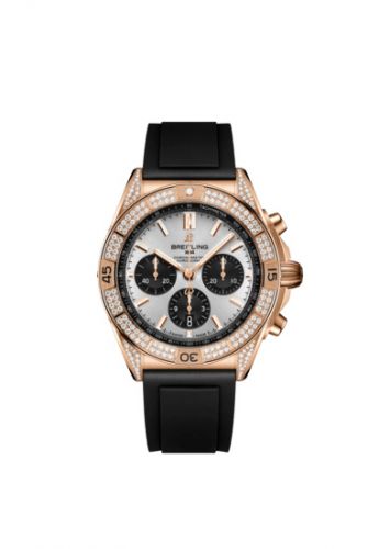 Breitling Chronomat B01 42 Red Gold - Diamond Silver Rubber