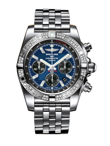 Breitling Chronomat 44 Stainless Steel Diamond Blackeye Blue Bracelet