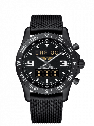 Breitling Chronospace Military Blacksteel Volcano Black Rubber Folding