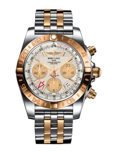 Breitling Chronomat 44 GMT Stainless Steel Rose Gold Sierra Silver Bracelet