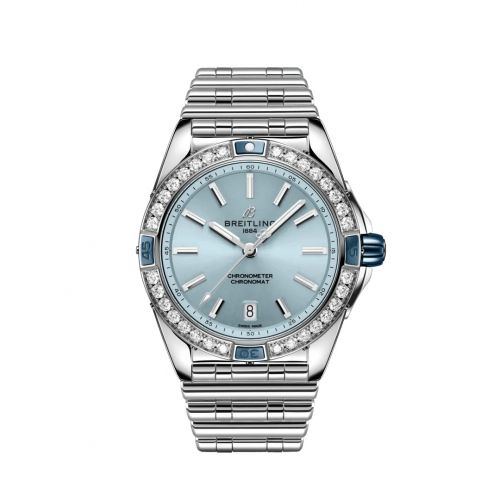 Breitling Super Chronomat 38 Stainless Steel Ice Blue Rouleaux