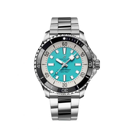 Breitling SuperOcean Automatic 44 Stainless Steel Turquoise Bracelet