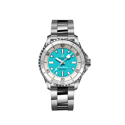 Breitling SuperOcean Automatic 36 Stainless Steel Turquoise Bracelet