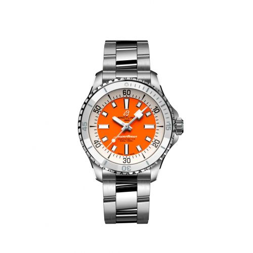 Breitling SuperOcean Automatic 36 Stainless Steel Orange Bracelet