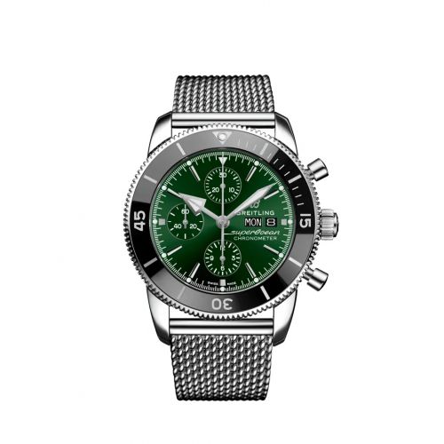 Breitling Superocean Heritage II Chronograph 44 Stainless Steel Green Milanese